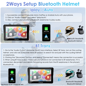 Мотоциклетный навигатор Carpuride W702, 7 дюймов, беспроводной CarPlay, Android Auto, водонепроницаемый, умный дисплей, экран для мотоцикла, Bluetooth - Product Image 6