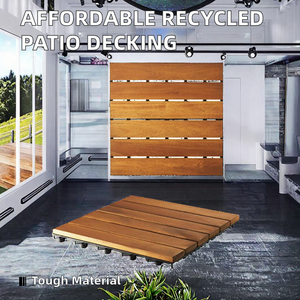 Dalles de terrasse carrées en composite bois-plastique imperméables 300x300mm avec installation par clipsage pour la décoration intérieure/extérieure de la maison et du jardin - Product Image 2
