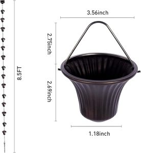 Best Selling Metal Rain Chain For Modern Farmhouse Gutters With Decorative <b>Copper</b> <b>Cups</b> And Weather Resistant Outdoor Finish - Product Image 5