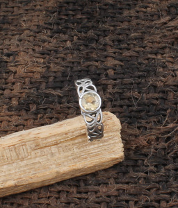 แหวนแต่งงานซิทรินธรรมชาติ เงินแท้ 925 ชุบเงิน ประดับพลอยสีเหลืองทรงบริลเลียนท์คัต ดีไซน์คลาสสิก คุณภาพสูง สำหรับผู้หญิง - Product Image 3