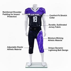 Uniforme de Fútbol Americano Personalizado Pro-Elite, Transpirable, Ligero, Duradero, Sublimado, Conjunto Deportivo para Equipo, Camiseta y Pantalones de Fútbol - Product Image 4