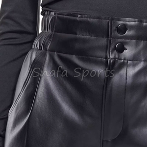 Shorts en cuir d'été de haute qualité pour femmes, respirants, 100 % cuir, logo personnalisé imprimé, coupe ample. - Product Image 5