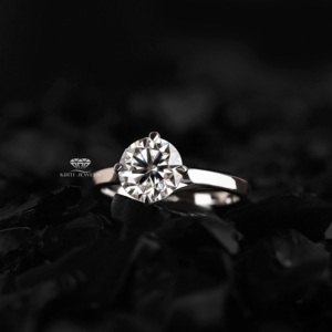 Anillo de Diamante Cultivado en Laboratorio, Redondo, Oro 14K, Clásico, Solitario, para Compromiso, Boda, Aniversario, Fabricante y Proveedor - Product Image 1