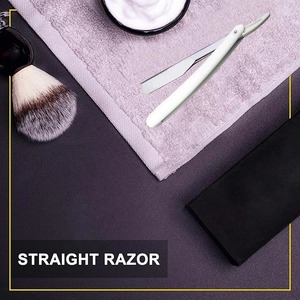 Rasoir de barbier professionnel en acier inoxydable avec manche en bois couleur acier, design à bord droit pour le rasage de la barbe, logo personnalisé - Product Image 5