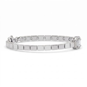 Pulsera Unisex de Diamantes Radiantes Naturales con Corte Marquesa y Racimo, Chapada en Oro de 14K, Certificada por IGI, Lujo para Novias, Color G, 26g - Product Image 2