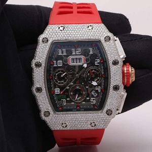Reloj de Cuarzo Moissanite de Lujo Personalizado, Estilo Antiguo, para Negocios |   Esqueleto con incrustaciones VVS en oro amarillo |   Pasa el probador de diamantes al por mayor - Product Image 5