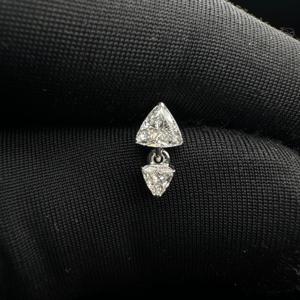 Modern Inverted Pyramid Diamond Dangle <b>Earring</b> In 14K Gold For <b>Tragus</b> And Helix <b>Piercing</b> - Product Image 6