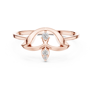 Anillo Clásico Minimalista en Forma de Flor de Oro Amarillo Sólido de 14k con Diamantes Cultivados en Laboratorio de Corte Redondo, Regalo de Boda Clásico - Product Image 6
