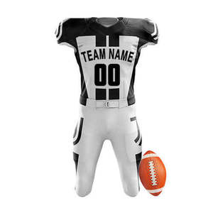 Custom made Team Name sublimated white and black combo american football uniform for <b>men</b> - Product Image 1