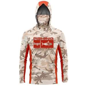 Camisa de Pesca de Manga Corta con Botones y Logotipo Personalizado, con Capucha de Protección Solar UV, Poliéster Sublimado, SPF UPF 50 - Product Image 2