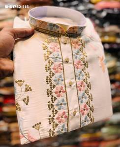 Proveedor de la colección de pantalones Kurta-Polo de satén Malai pesado con bordado de hilo y lentejuelas de la India, exportador y proveedor mundial. - Product Image 2