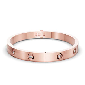 Latest Design 14k Gold <b>Bangle</b> <b>Bracelet</b> In 1 Ct. Tw. Brilliant Round Cut Flush Set Lab Grown Diamond GRA Certified Women Jewelry - Product Image 1