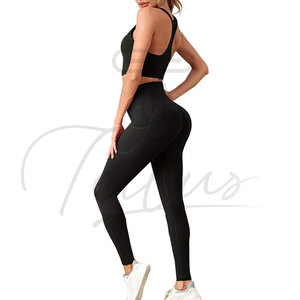 ชุดโยคะ 3 ชิ้นแบบสั่งทำใหม่ ระบายอากาศได้ดี สำหรับผู้หญิง ขายดี สีพื้น ชุดโยคะผู้หญิง ผลิตจากวัสดุคุณภาพดีที่สุด - Product Image 4