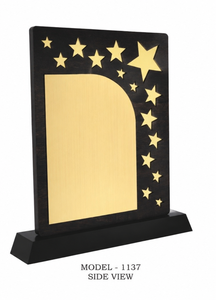 Premium Metal Star Plaques Custom Wood And Metal Achievement Awards Elegant Star Shaped Recognition <b>Trophy</b> For Office And School - Product Image 4