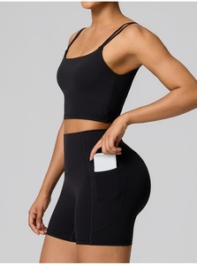 Wholesale Sportswear Active Wear Custom Gym Clothes Workout Yoga Shorts and Sports <b>Bra</b> Sets for Women - Product Image 2