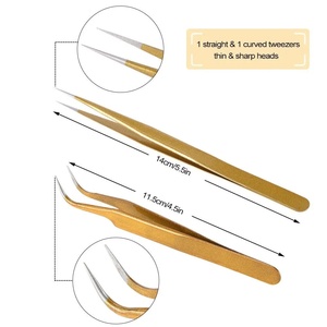 แหนบต่อขนตาปลายเรียบสแตนเลสอย่างดี สำหรับต่อขนตาแบบวอลลุ่มมืออาชีพ - Product Image 4