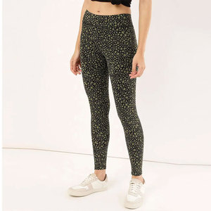 High Waist Full Length Yoga <b>Leggings</b> Solid Color Spandex/Polyester Four-Way Stretch Seamless Elastic Waist 220g Women's Pants - Product Image 2