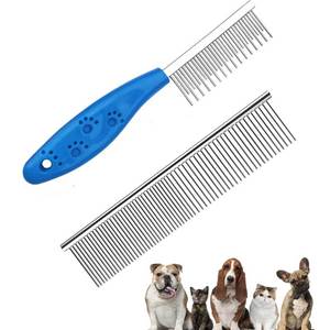 Peine de Metal Premium para el Cuidado del Cabello, Peine Suave para el Cuidado del Pelaje, Peine de Doble Acción para Eliminar Nudos y Pelo Suelto - Product Image 1