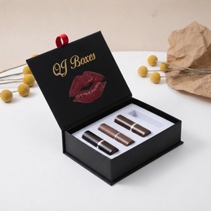 Luxury Lipstick Packaging Box Book Style Cosmetic Box with EVA Insert Custom <b>Makeup</b> Gift Packaging Magnetic Lipstick Boxes - Product Image 1