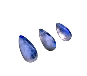 Alta calidad 3 piezas Arco Iris Natural piedra lunar suave forma de pera cabujones de piedras preciosas sueltas blanco para la fabricación de joyas hechas a mano - Product Image 1