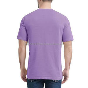 Chemises décontractées en coton et fibre de bambou pour hommes, personnalisables avec logo OEM, grandes tailles, respirantes, col rond, tricotées – Vente en gros - Product Image 2