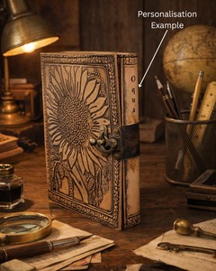 Sunflower Leather Journal Personalised Leather Notebook - Product Image 2