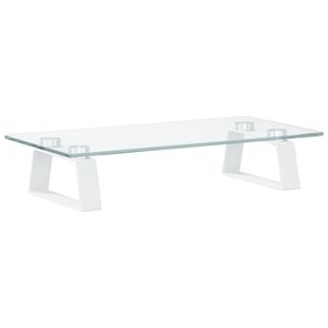 Support d'écran en verre trempé et métal blanc 15,7''x7,9''x3,1'' pour ordinateurs de bureau - Product Image 6