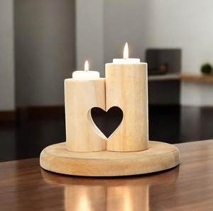 Ensemble de bougeoirs colonnes rouge, blanc et crème pour décoration de mariage et de maison - Product Image 2