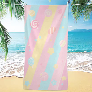 Nouvelle arrivée, serviette de plage rectangulaire en coton 100% avec logo personnalisé imprimé, pour adultes et enfants, serviettes de bain et de plage d'été - Product Image 2