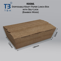 Boîte à lunch en papier kraft de qualité supérieure, 600 ml et 900 ml, rectangulaire, pour plats à emporter, idéale pour les stands de restauration rapide et les événements – Vendeur Malaisie