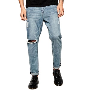 กางเกงยีนส์ดีไซน์พิเศษสำหรับผู้ชาย แฟชั่นสีพื้น ซิปหน้า ราคาพรีเมียมคุณภาพสูง สำหรับส่งออก - Product Image 2