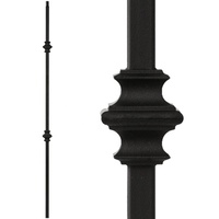 Balustres d'escalier en fer forgé noir satiné personnalisés garde-corps creux traditionnels en métal carré pour escalier