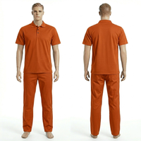 Ensemble de vêtements de travail pour hommes, noir, 220 GSM, tissu piqué en polycoton, manches courtes, polo et pantalon, broderie personnalisée, logo imprimé, uniforme de travail