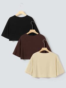 เสื้อครอปท็อปผ้าคอตตอนบางเบา 180GSM สไตล์สตรีทแวร์ แขนสั้น เหมาะสำหรับใส่หน้าร้อน ขายส่งเสื้อผู้หญิง สินค้านำเข้าจากอเมริกา - Product Image 6