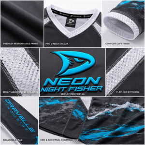 Chemise de pêche à manches longues personnalisée OEM UPF 50+, séchage rapide, jersey sublimé pour pêcheur, protection solaire UV, haut de performance pour tournoi - Product Image 6
