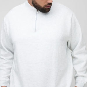 เสื้อสเวตเตอร์ผู้ชายสีน้ำเงินกรมท่า ผ้าเฟรนช์เทอร์รี่ 100% คอตตอน ระบายอากาศได้ดี คอกลม ทรงปกติ สีพื้น เรียบง่าย สวมใส่สบายในฤดูใบไม้ร่วงและฤดูหนาว น้ำหนัก 300 กรัม - Product Image 2