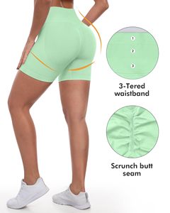 <b>Booty</b> Shorts For Women Biker Gym Workout Shorts High Waisted Tummy Control Butt Lifting Running Sports Yoga Scrunch Butt Shorts - Product Image 5