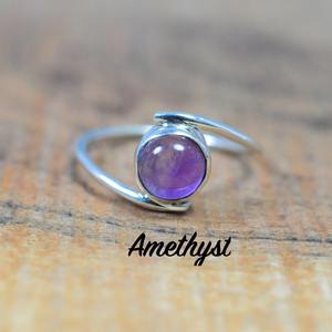 Anillo de Plata de Ley 925 de Alta Calidad con Piedras Preciosas, Lapislázuli, Rubí, Turquesa, Anillo con Piedra Preciosa Redonda de 7 mm para Mujer, Joyería Fina - Product Image 6