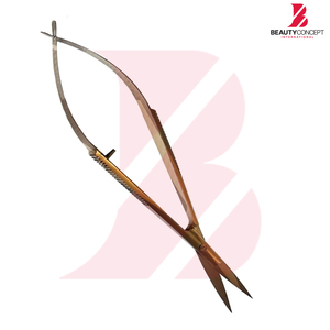 กรรไกรตัดคิ้วปลายโค้งสแตนเลสสีทอง ขนาด 4.7 นิ้ว 2 ชิ้น คุณภาพดี ขายดี พร้อมสปริง - Product Image 2