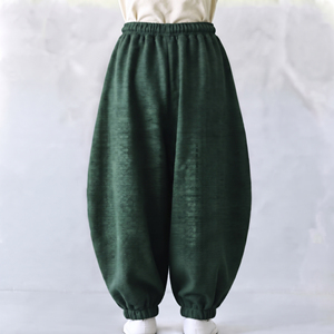 Pantalones de forro polar para mujer al por mayor, holgados, de corte oversize, cálidos, de pierna ancha, informales de invierno, de algodón, ropa. - Product Image 2