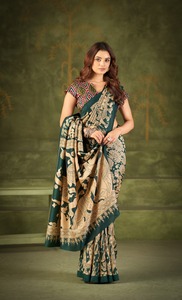 <b>Indian</b> Traditional Casual Saree with Kalamkari Print for Daily Wear and Festive Function for Women Comfortable Fancy Outfit - Product Image 4