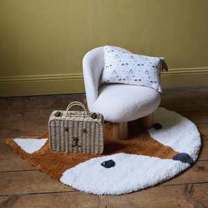 Maleta con diseño de cara de oso alegre, cesta de juguetes de fibra de papel natural tejida a mano, hermosa maleta de fibra de papel, regalo perfecto para cumpleaños de niños - Product Image 4