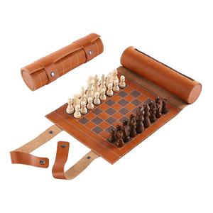 Custom 21 Inch Square PU Leather Eco-Friendly Travel <b>Backgammon</b> <b>Board</b> Game Professional Luxury Gift Customizable - Product Image 1