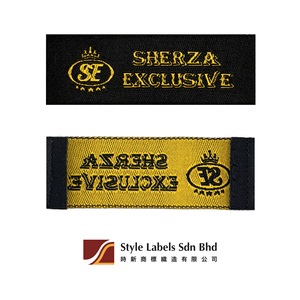 Premium Custom Stitch Laser Cut End Fold Woven Damask Rectangle <b>Labels</b> for Bags Garment Personalized Washable Style <b>Labels</b> - Product Image 3