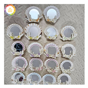 Miroir à main décoratif en coquillages irlandais, miroir de vanité fait main en coquillages naturels, décoration de maison de plage ou de bord de mer - Product Image 5