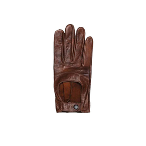 Gants de conduite en cuir marron à doigts entiers unisexes toutes saisons - Product Image 3