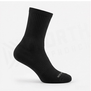 North Approach Crew <b>Socks</b> Black Breathable Running <b>Socks</b> for Adults Summer Season - Product Image 3