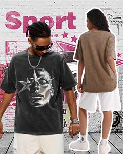 เสื้อยืดโอเวอร์ไซส์ผ้าวาฟเฟิลย้อมสีแบบแอซิดวอชสำหรับผู้ชายจาก DENMIN APPARELS ผ้าฝ้าย 100% น้ำหนัก 220 กรัม ระบายอากาศได้ดี เหมาะสำหรับฤดูร้อน สีพื้น - Product Image 2