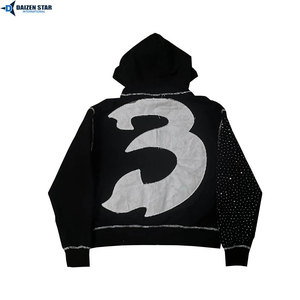 เสื้อฮู้ดซิปโอเวอร์ไซส์ ยูนิเซ็กซ์ ผ้าฝ้ายฟลีซ 100% สตรีทแวร์ฤดูหนาว รับสกรีนโลโก้ - Product Image 2