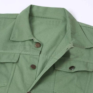 Chaqueta de Mezclilla Verde para Hombre, Corte Regular, Cierre de Botones, Color Sólido, Estilo Casual para Primavera - Product Image 6